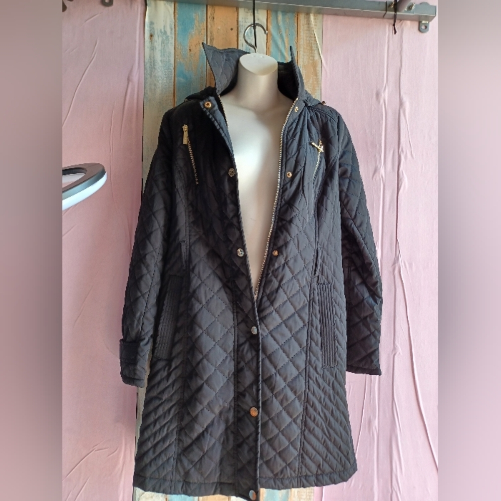 Black Quilted Women's Coat